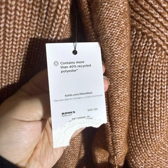 Nine West Cozy Brown Knit long Cardigan size XXL - Picture 7 of 8